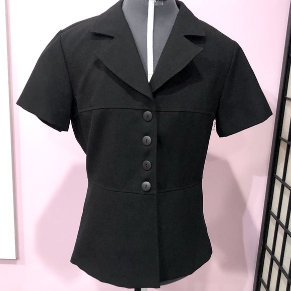 A-LIST BY WRAPPER Ladies tailored black sleeved jacket/blazer size 8 ex cond - Picture 4 of 9